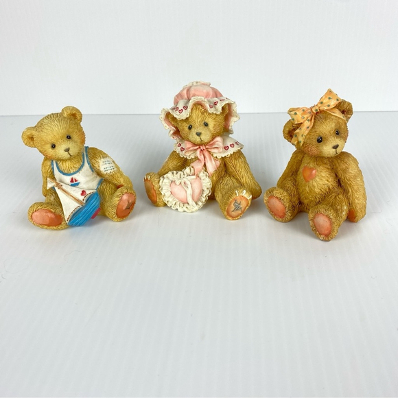 Cherished Teddies Nancy Arthur & Karen 3 Lot Ceramic Ornaments Babies Children - Picture 1 of 8